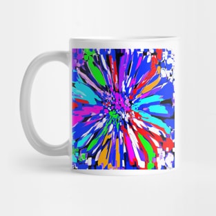 Dahlia Psychedelic Blue Abstract Pattern Mug